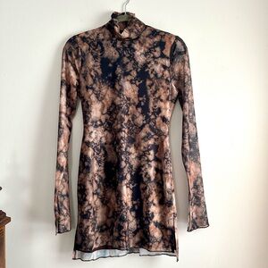 Runaway The Label • Jordi Mesh Mini Dress in Stone Print